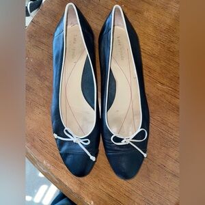 Kate Spade Black Flats with White Bow Size 9